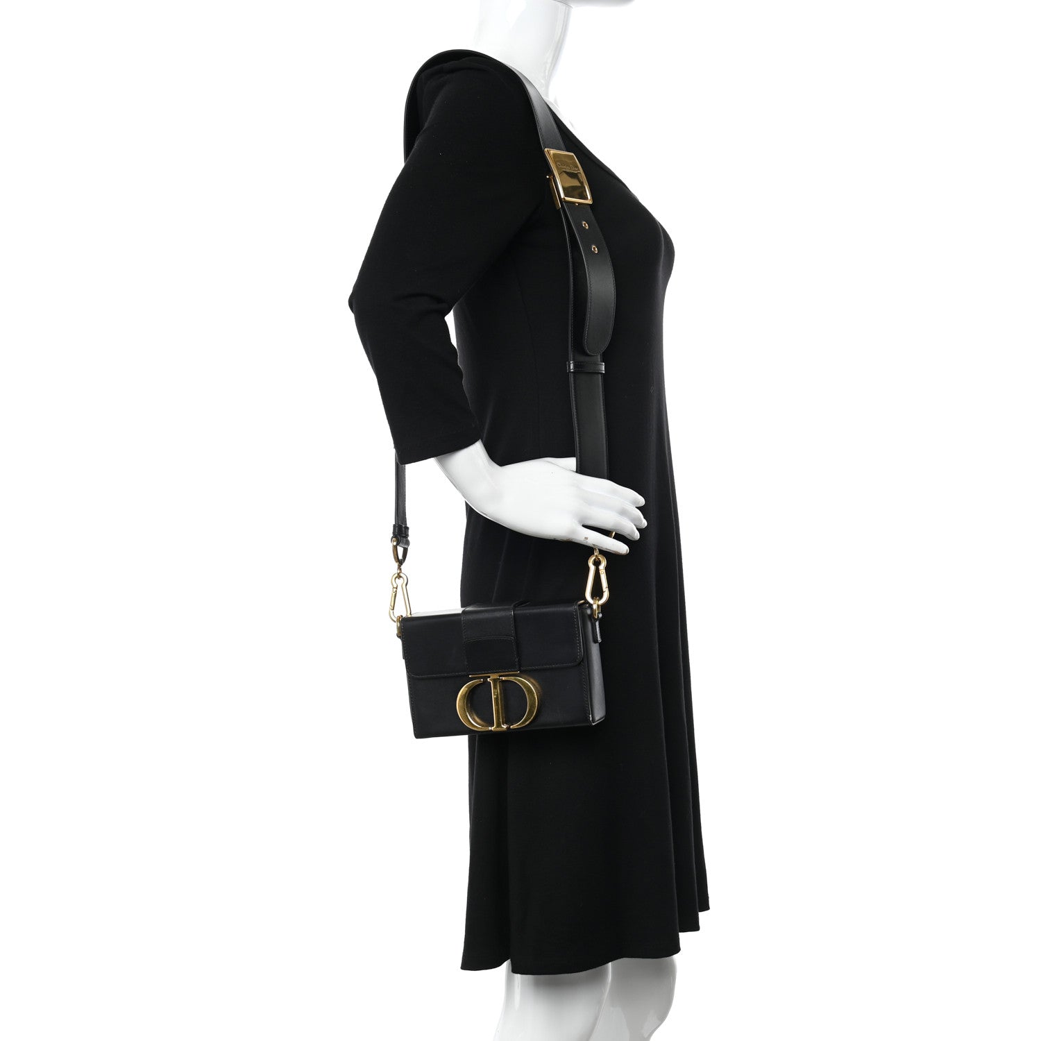 Christian Dior Box Calfskin 30 Montaigne Box Bag Black 2 of 22