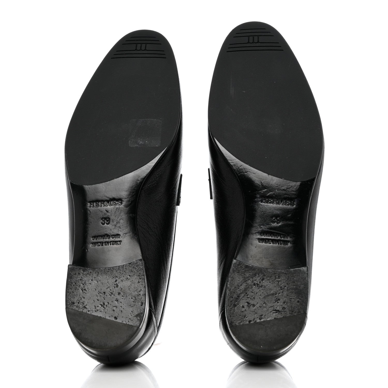 Hermes Goatskin Womens Paris Loafers 39 Black 5 of 9