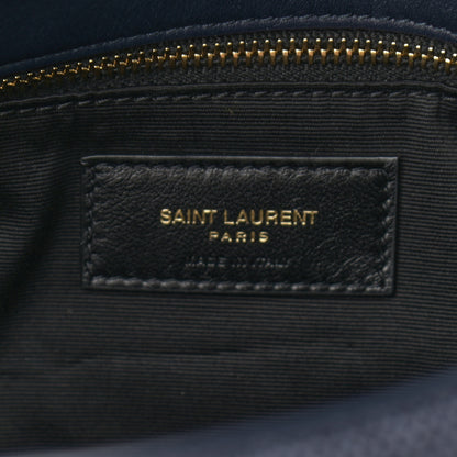 Saint Laurent Canvas Quilted Small Loulou Puffer Monogram Chain Satchel Marine 8 of 9