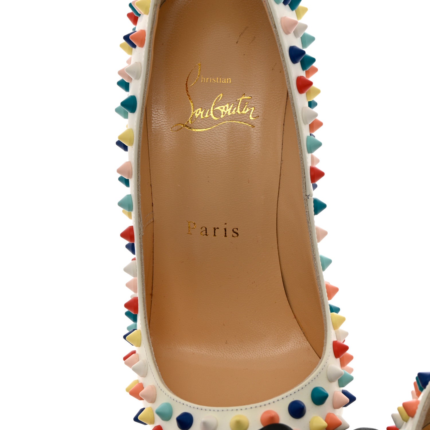 Christian Louboutin Gomme Pigalle Spikes 120 Pumps 36.5 White Multicolor 6 of 10