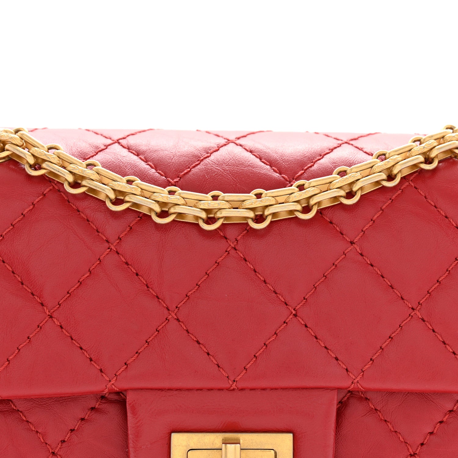 Chanel Aged Calfskin Quilted 2.55 Reissue Mini Flap Red 8 of 12