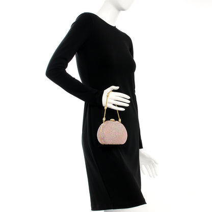 Judith Leiber Swarovski Crystal Minaudière Clutch Pink Gold 2 of 8