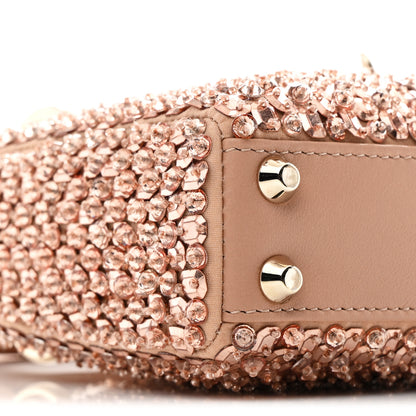 Christian Dior Satin Crystal Beaded Embroidered Micro Lady Dior Pink 9 of 10