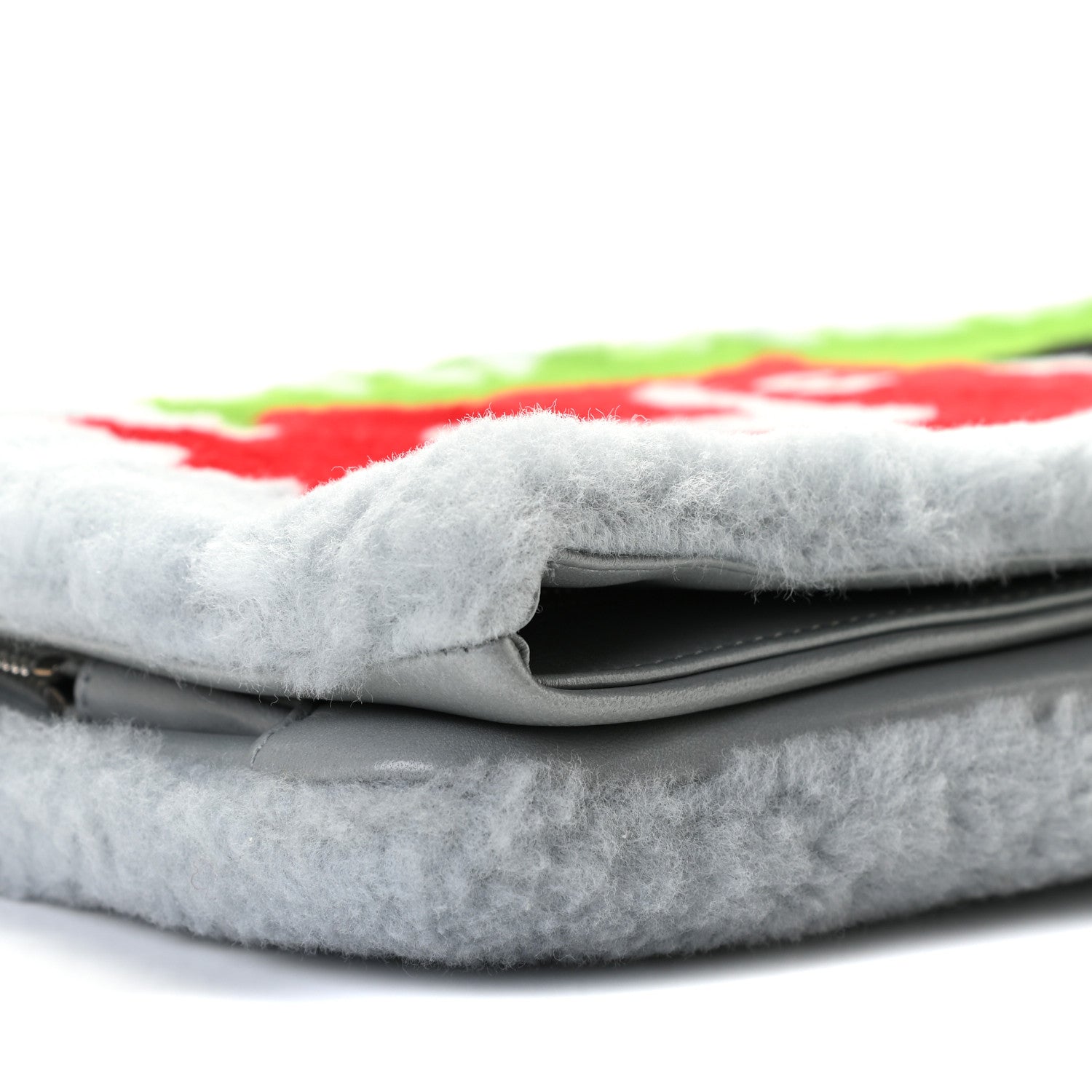 Chanel Shearling Lambskin Chanel 100% Clutch Grey 5 of 11