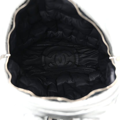 Chanel Nylon Embossed Doudoune Backpack Silver 5 of 11