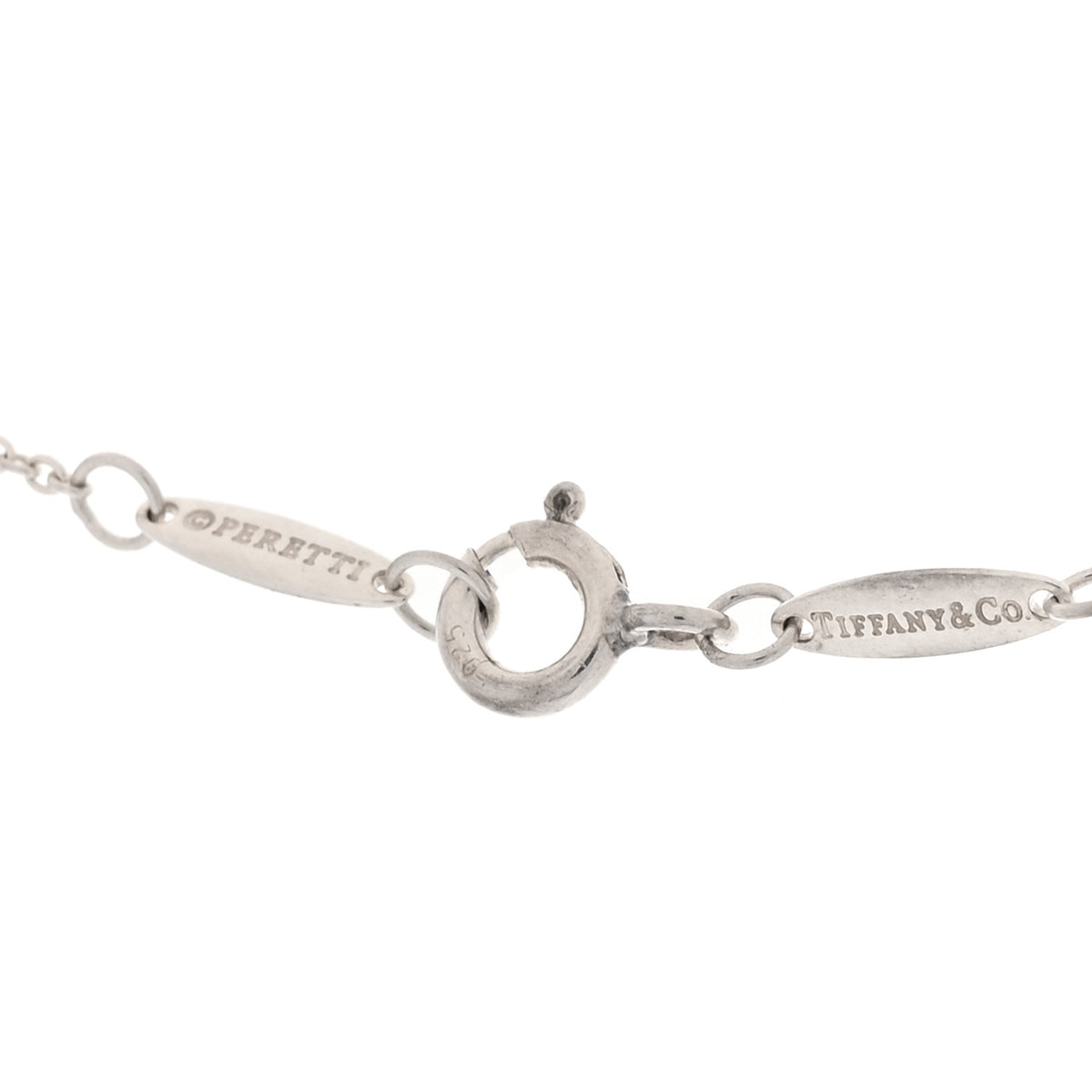Tiffany Sterling Silver 12mm Elsa Peretti Bean Pendant Necklace 5 of 6