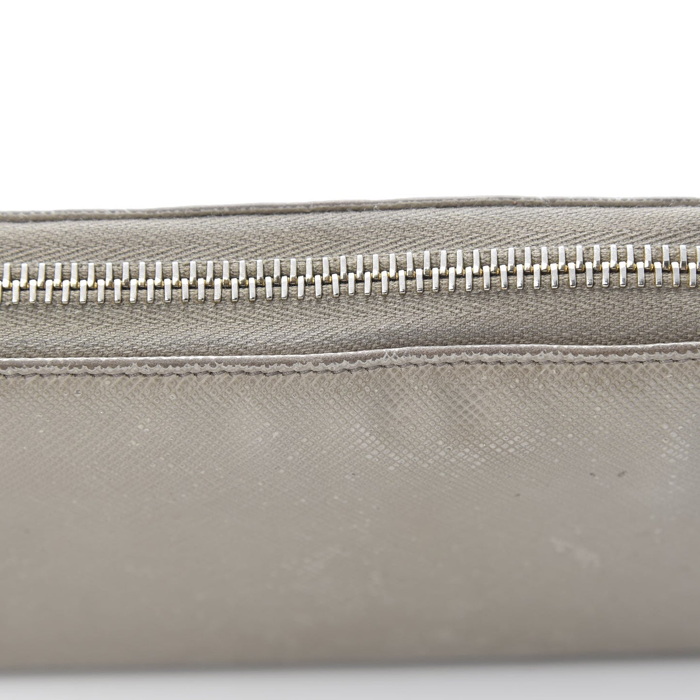 Saffiano Metal Zip Around Wallet Argilla