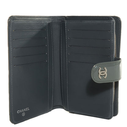 Chanel Patent Quilted L-Zip Pocket Wallet Grey 6 of 9