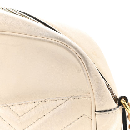 Gucci Calfskin Matelasse Medium GG Marmont Chain Shoulder Bag Mystic White 16 of 18