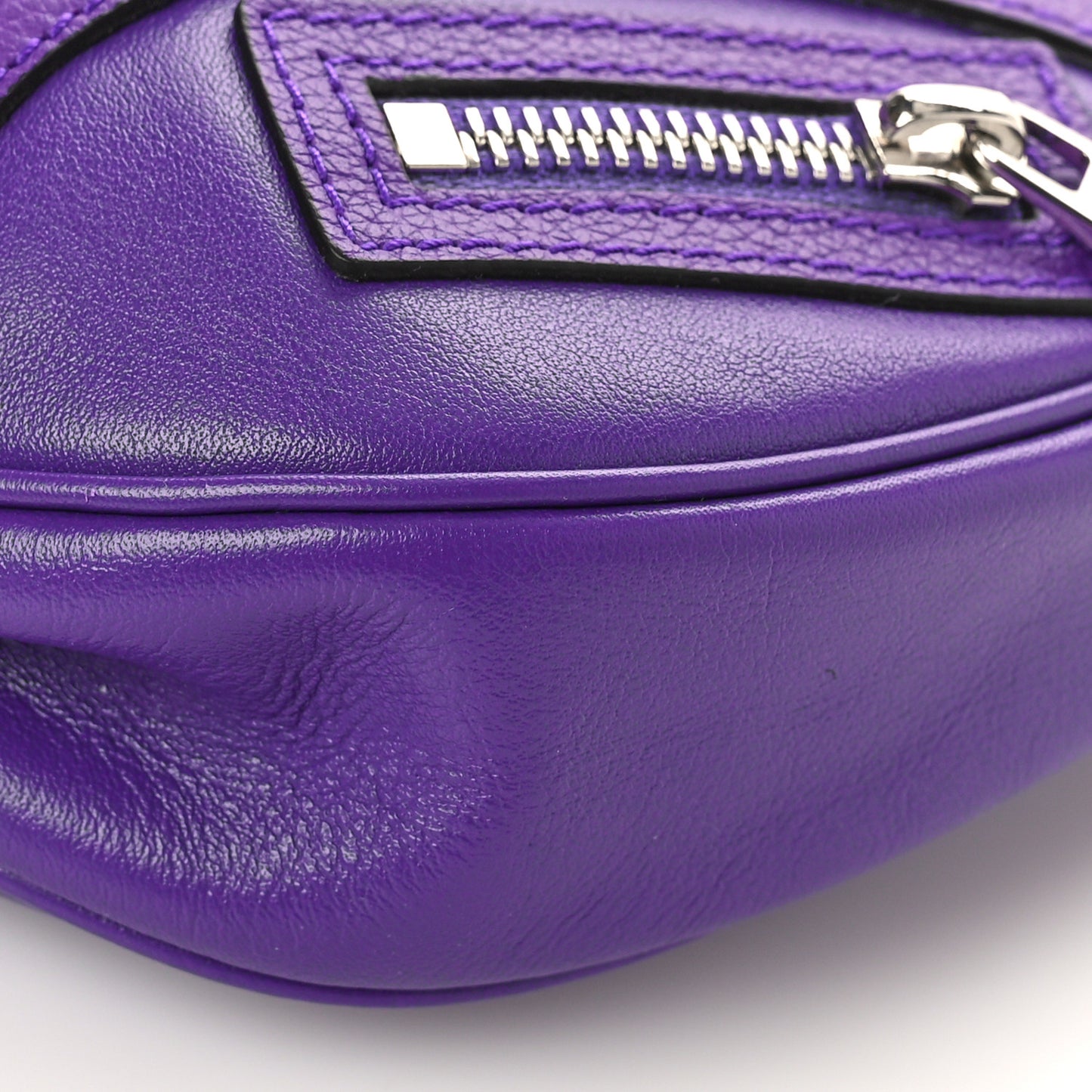 Calfskin Small Repeat Zip Hobo Purple