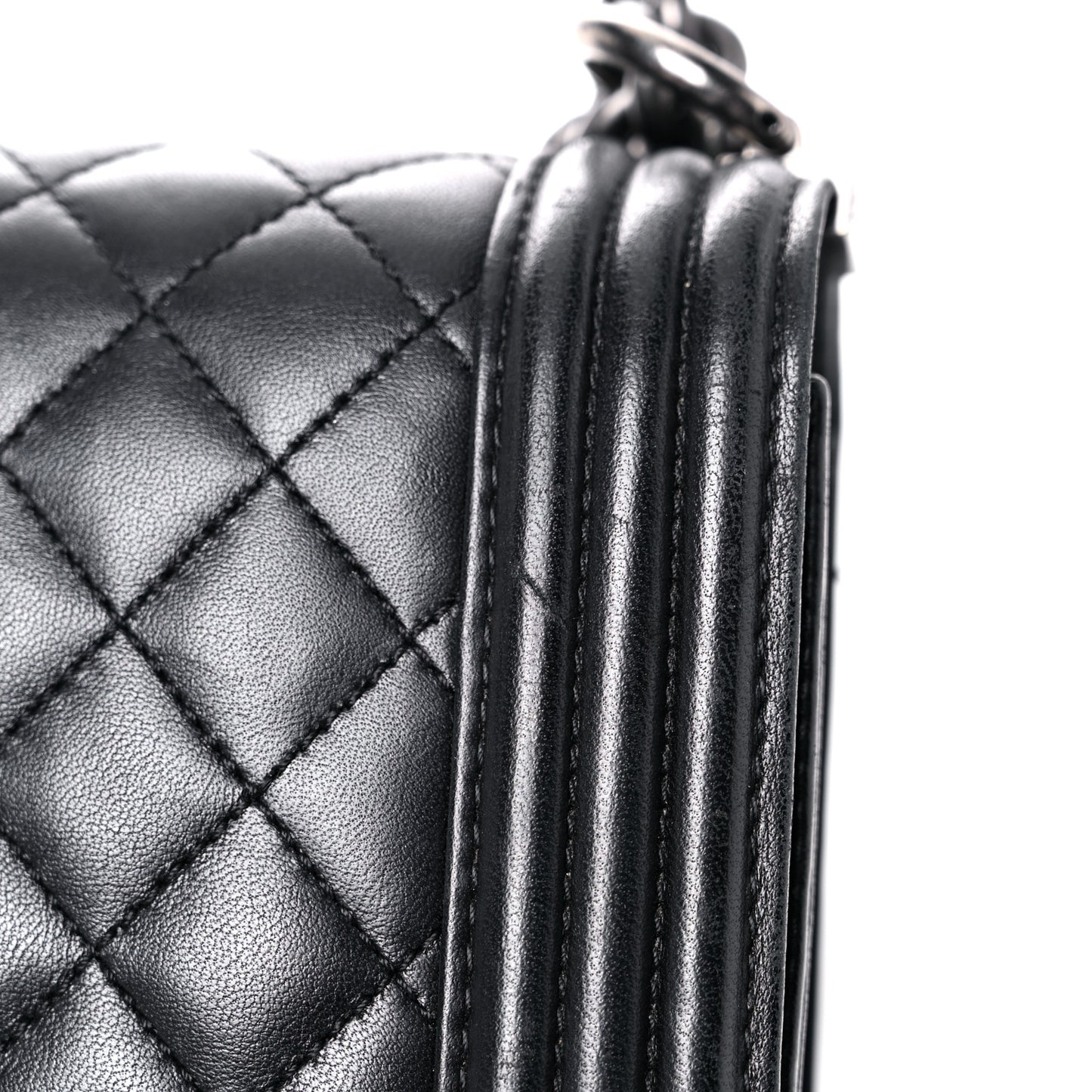 Lambskin Quilted New Medium Boy Flap Black