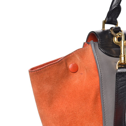 Celine Smooth Calfskin Suede Medium Tri-Color Trapeze Flamingo 16 of 24