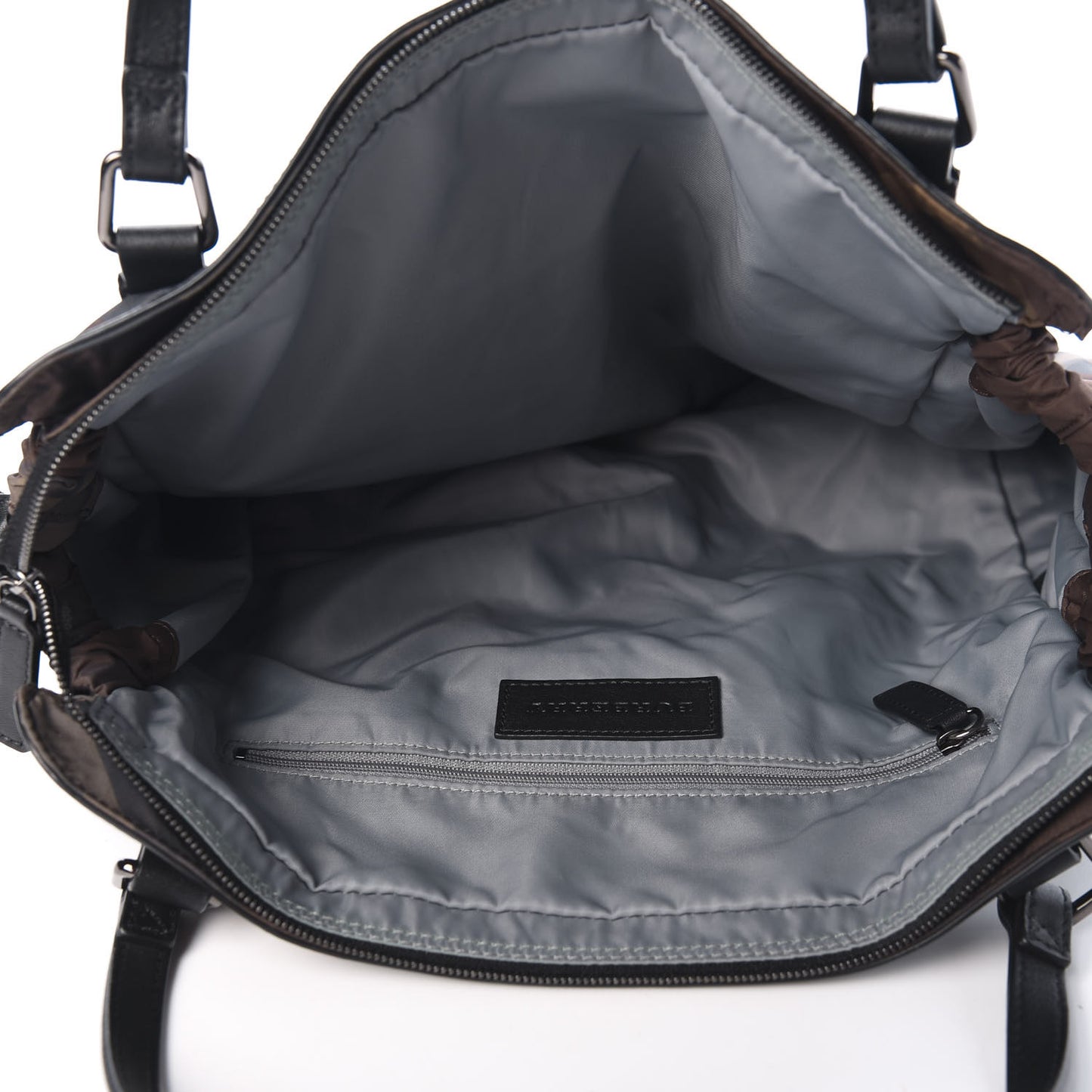 Nylon Check Small Buckleigh Packable Tote Birch Grey