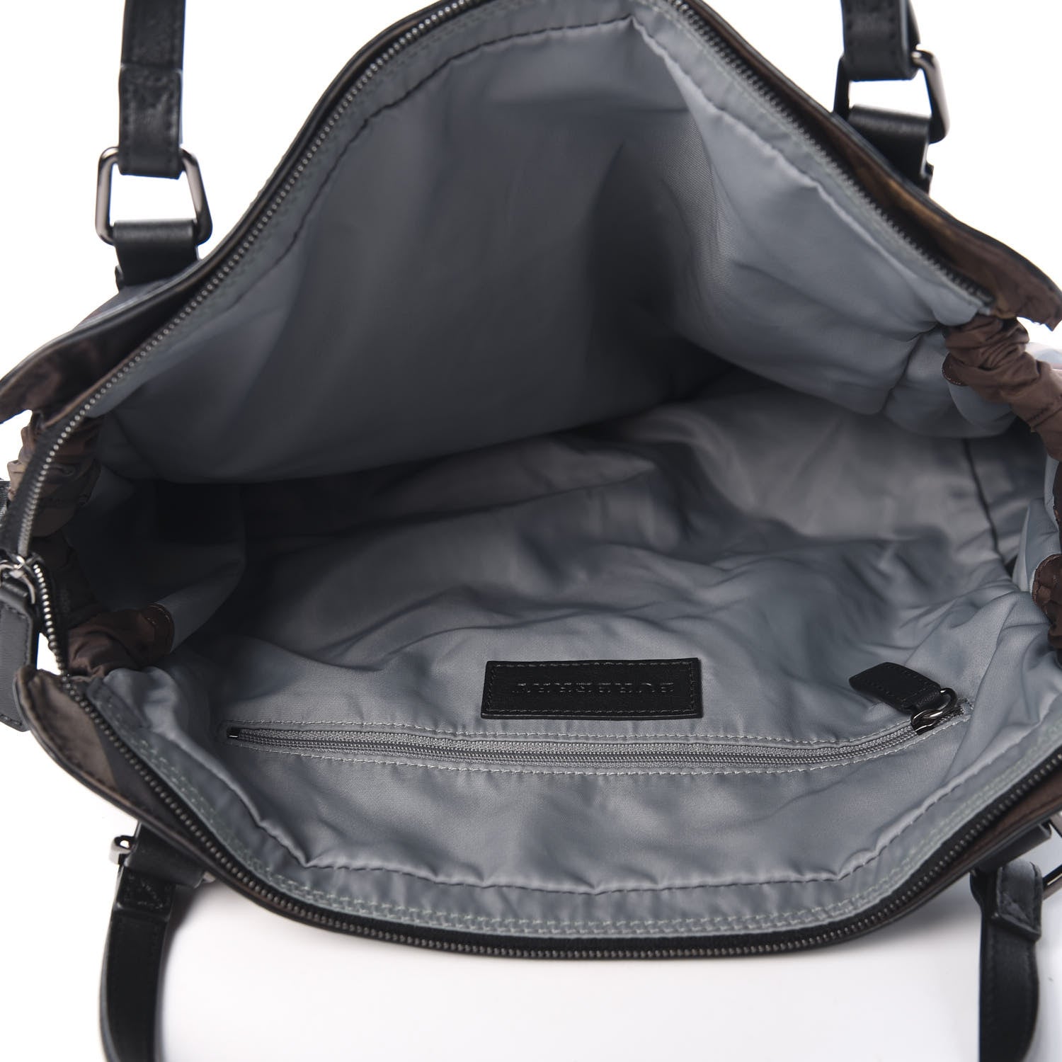 Burberry Nylon Check Small Buckleigh Packable Tote Birch Grey 4 of 9