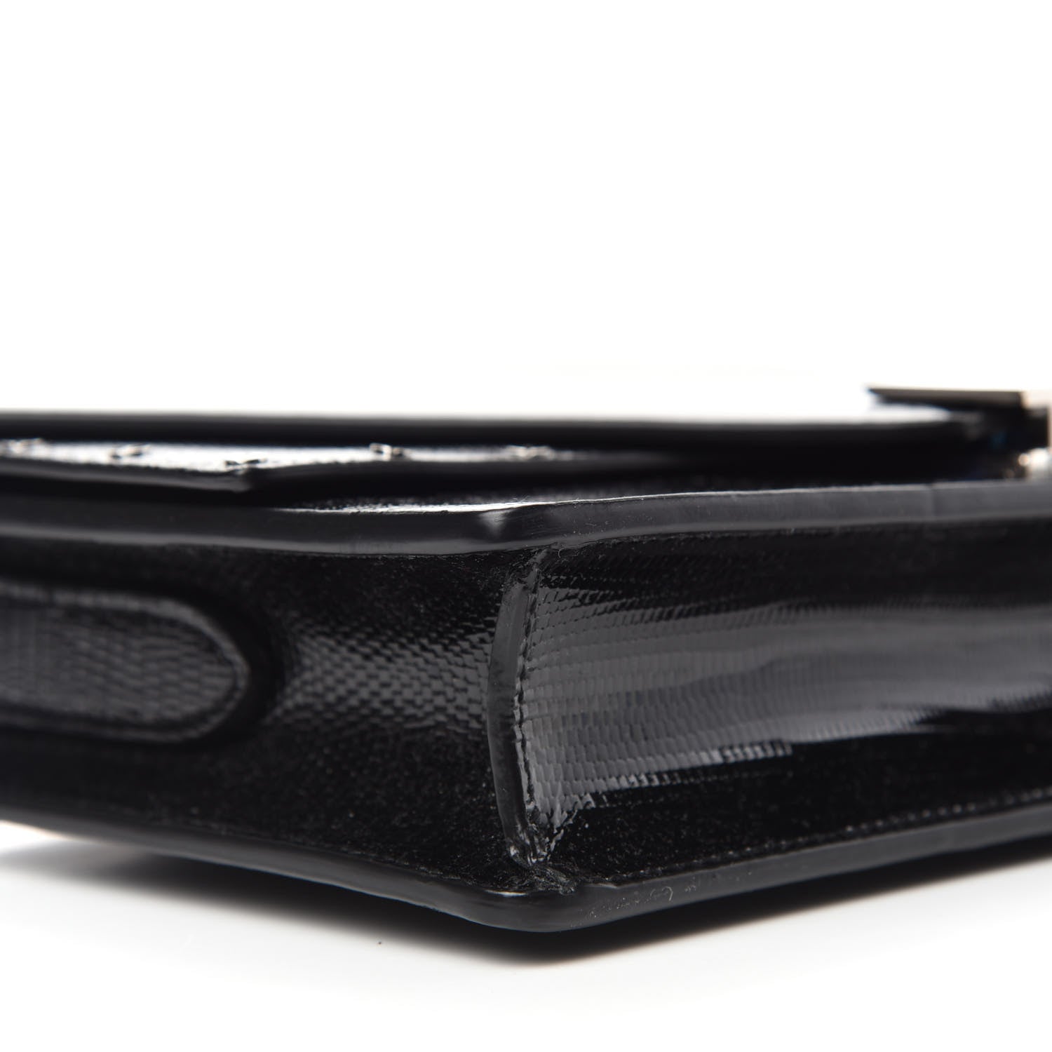Saint Laurent Patent Calfskin Lizard Embossed Medium Margaux Shoulder Bag Black 9 of 10