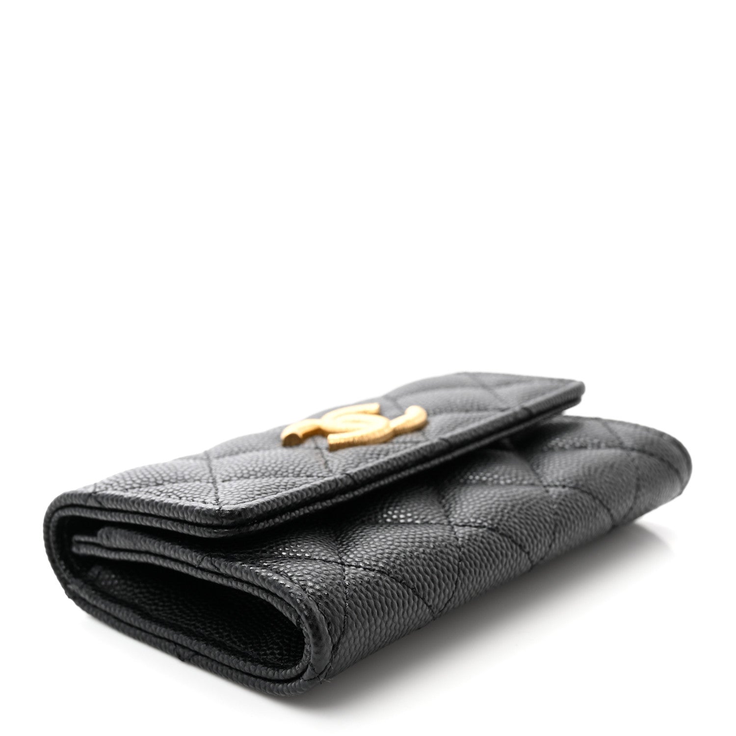 Chanel Caviar Quilted Textured CC Flap Card Holder Black 4 of 9