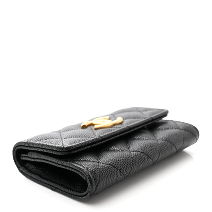 Chanel Caviar Quilted Textured CC Flap Card Holder Black 4 of 9