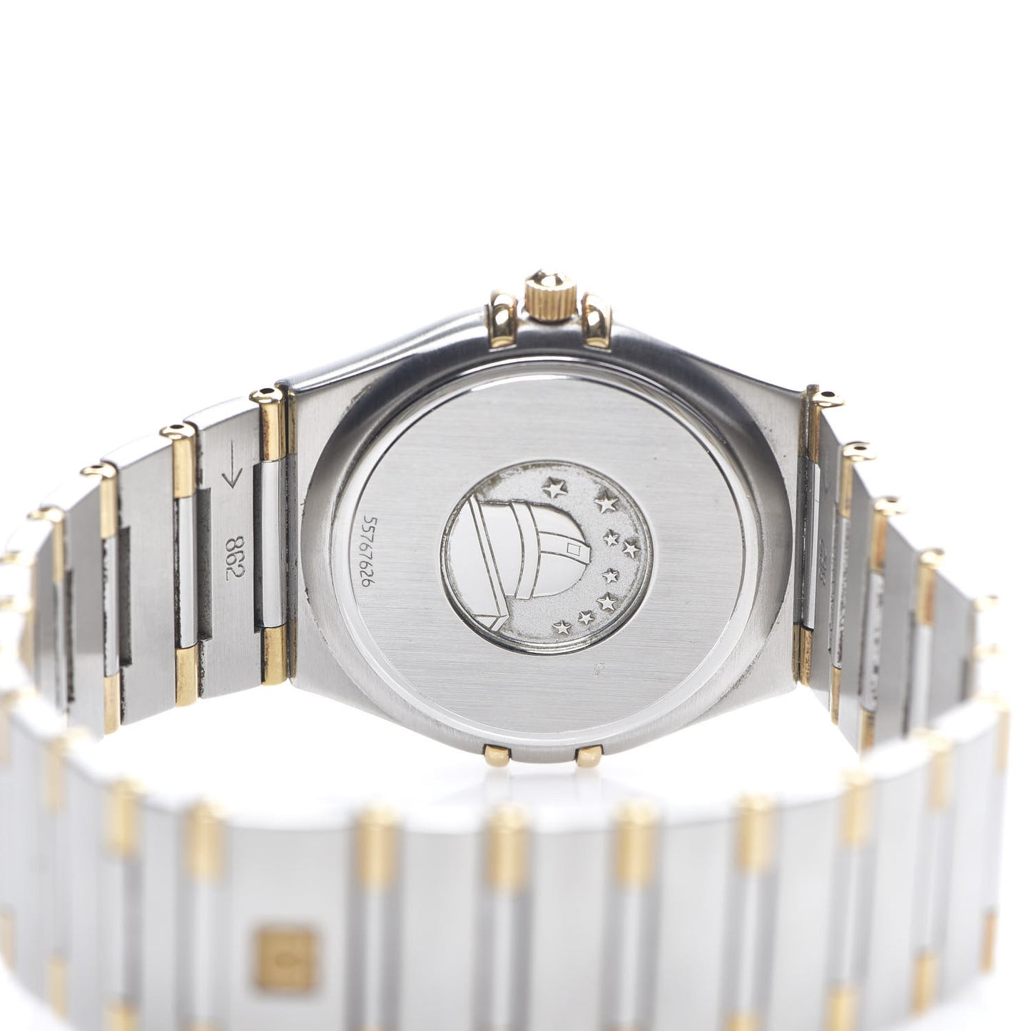 Stainless Steel 18K Yellow Gold 33mm Constellation Quartz Watch White 1312.30