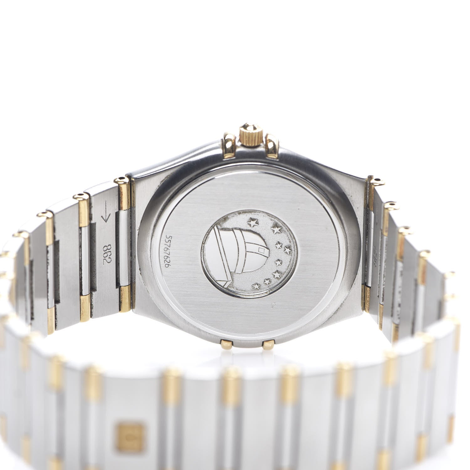 Omega Stainless Steel 18K Yellow Gold 33mm Constellation Quartz Watch White 1312.30 4 of 5