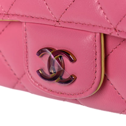 Chanel Lambskin Quilted Glasses Case With Chain Pink Yellow 11 of 12