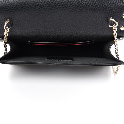 Valentino Garavani Pebbled Calfskin Rockstud Envelope Wallet on Chain Black 5 of 10