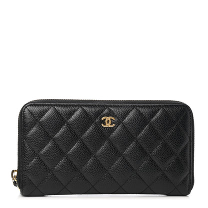 Chanel Caviar Quilted Large Gusset Zip Around Wallet Black 1 of 4