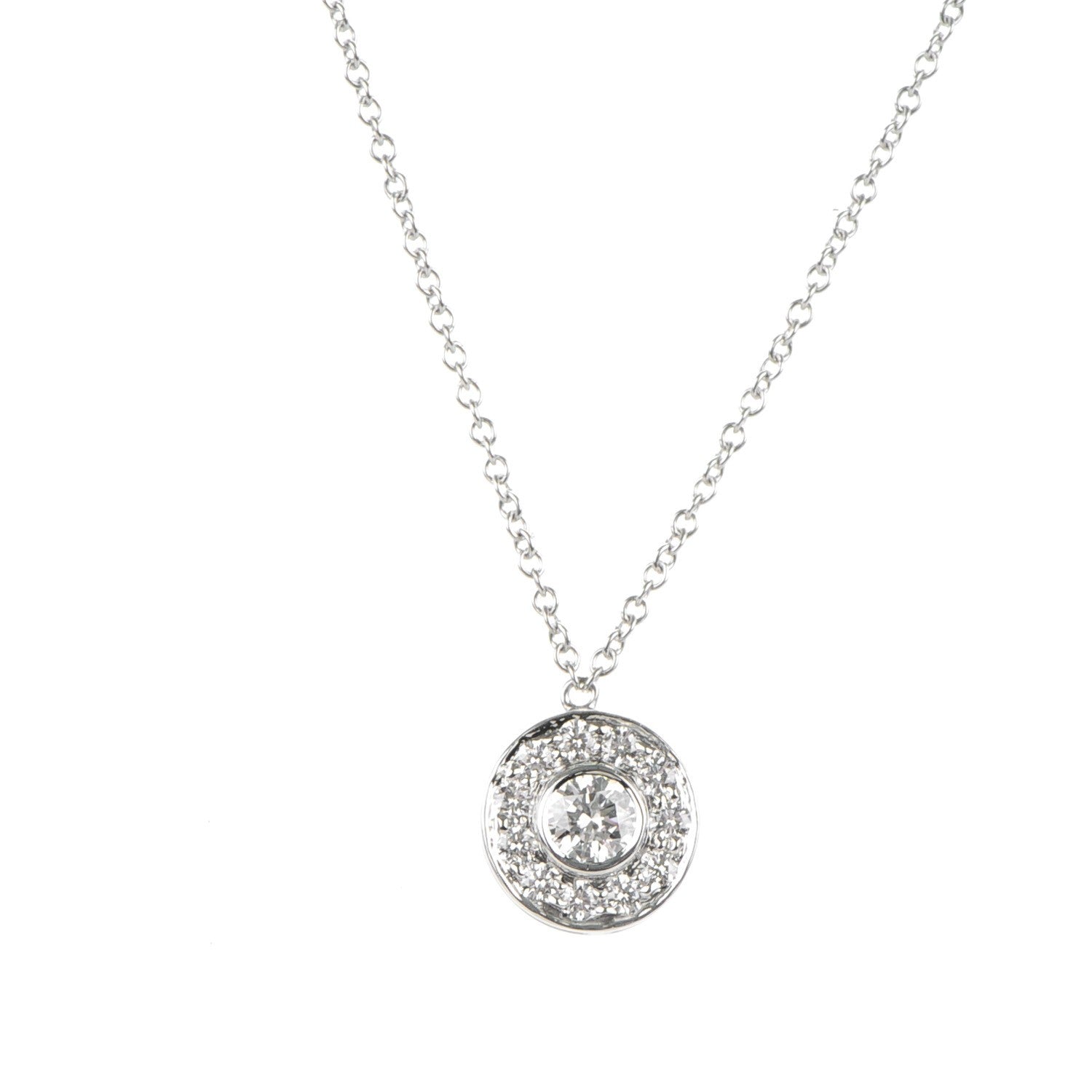 Tiffany Platinum Diamond .40ctw Circlet Pendant Necklace 3 of 6
