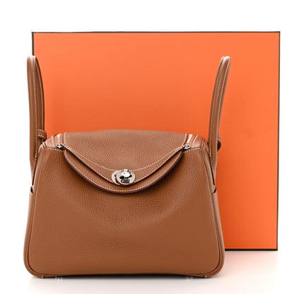 Hermes Taurillon Clemence Lindy 26 Gold 11 of 11