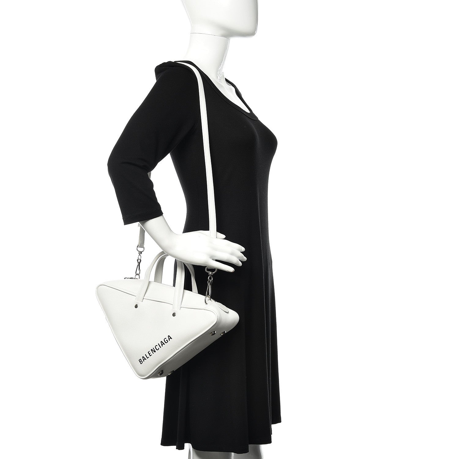 Balenciaga Calfskin S Triangle Duffle White 2 of 9