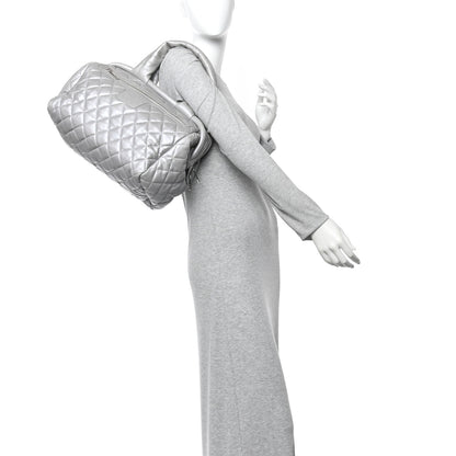 Chanel Metallic Lambskin Quilted Coco Cocoon Bowler Silver 2 of 14