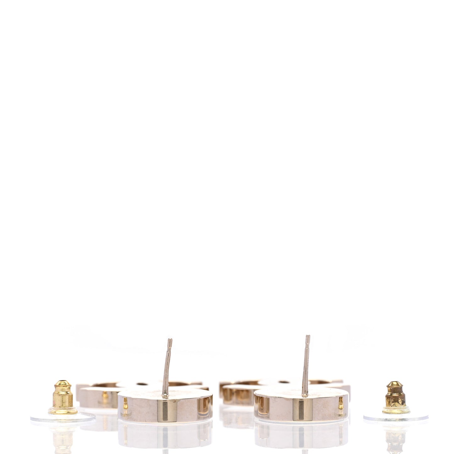 Enamel CC Drop Earrings Black White