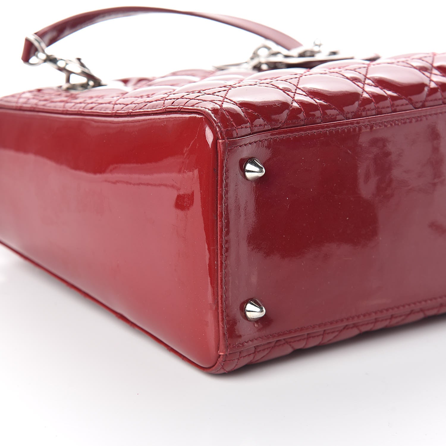 Christian Dior Patent Cannage Medium Lady Dior Red 11 of 12