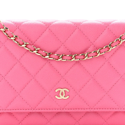 Chanel Caviar Quilted Wallet On Chain WOC Pink 8 of 10