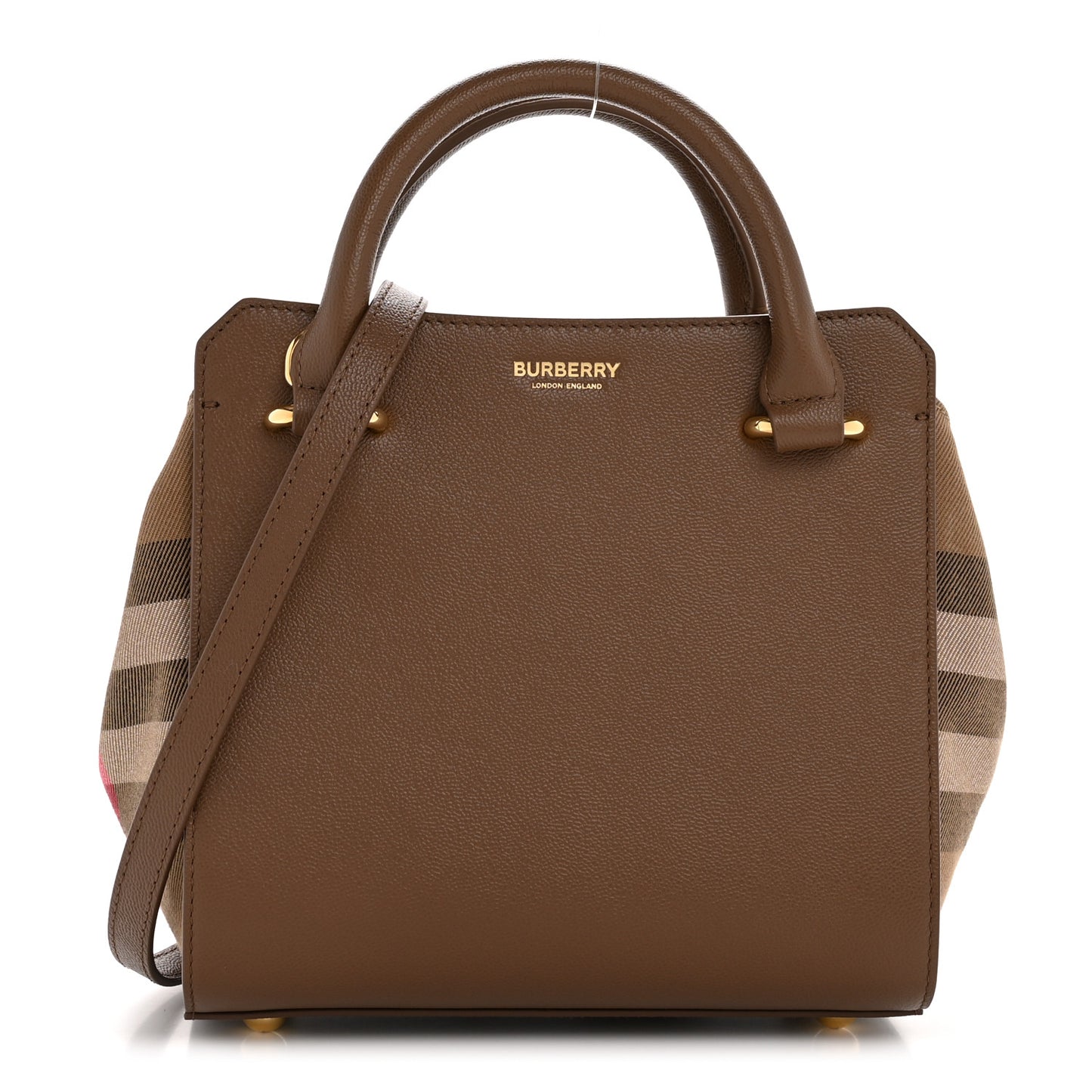 Calfskin Mega Check Mini Banwell Tote Earth