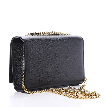 Saint Laurent Grain De Poudre Small Monogram Kate Satchel Black 3 of 12