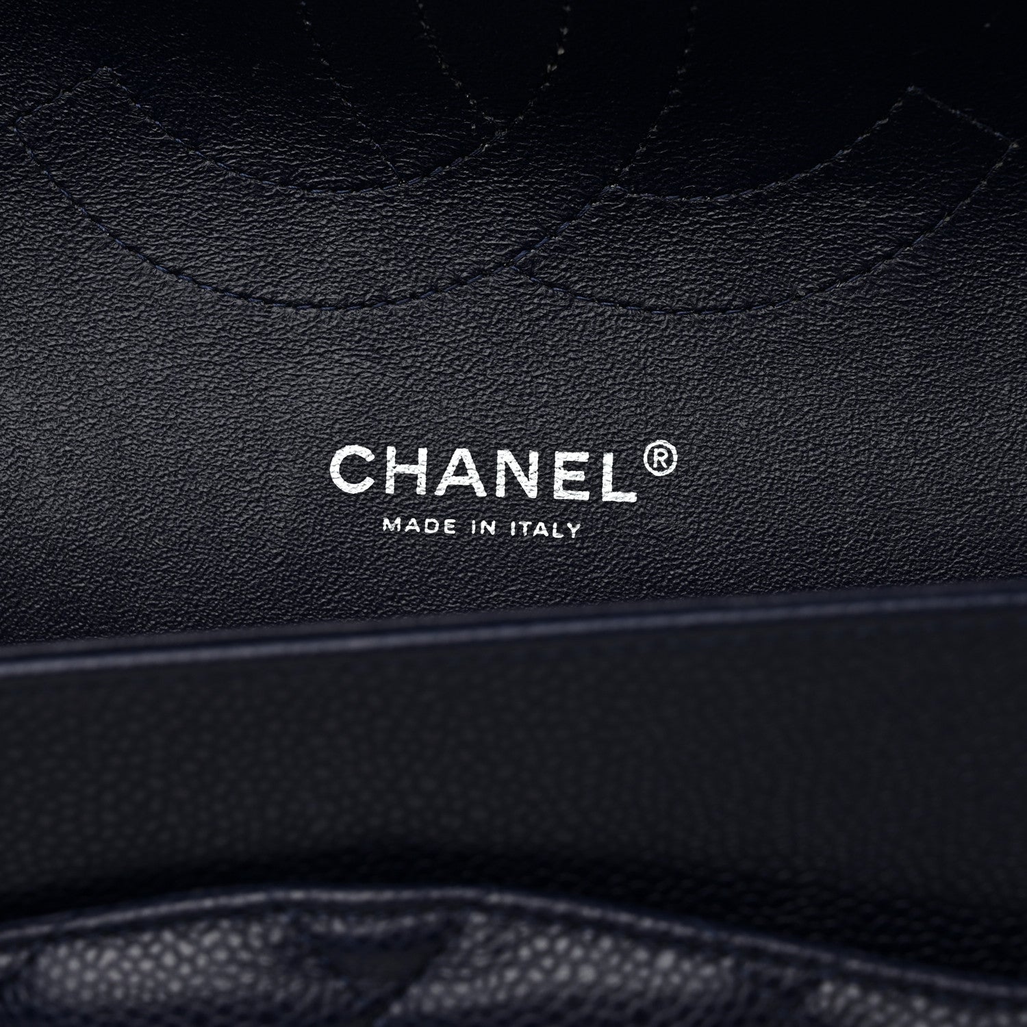 Chanel Caviar Quilted Jumbo Double Flap Navy Blue 6 of 12
