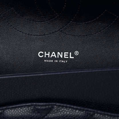 Chanel Caviar Quilted Jumbo Double Flap Navy Blue 6 of 12