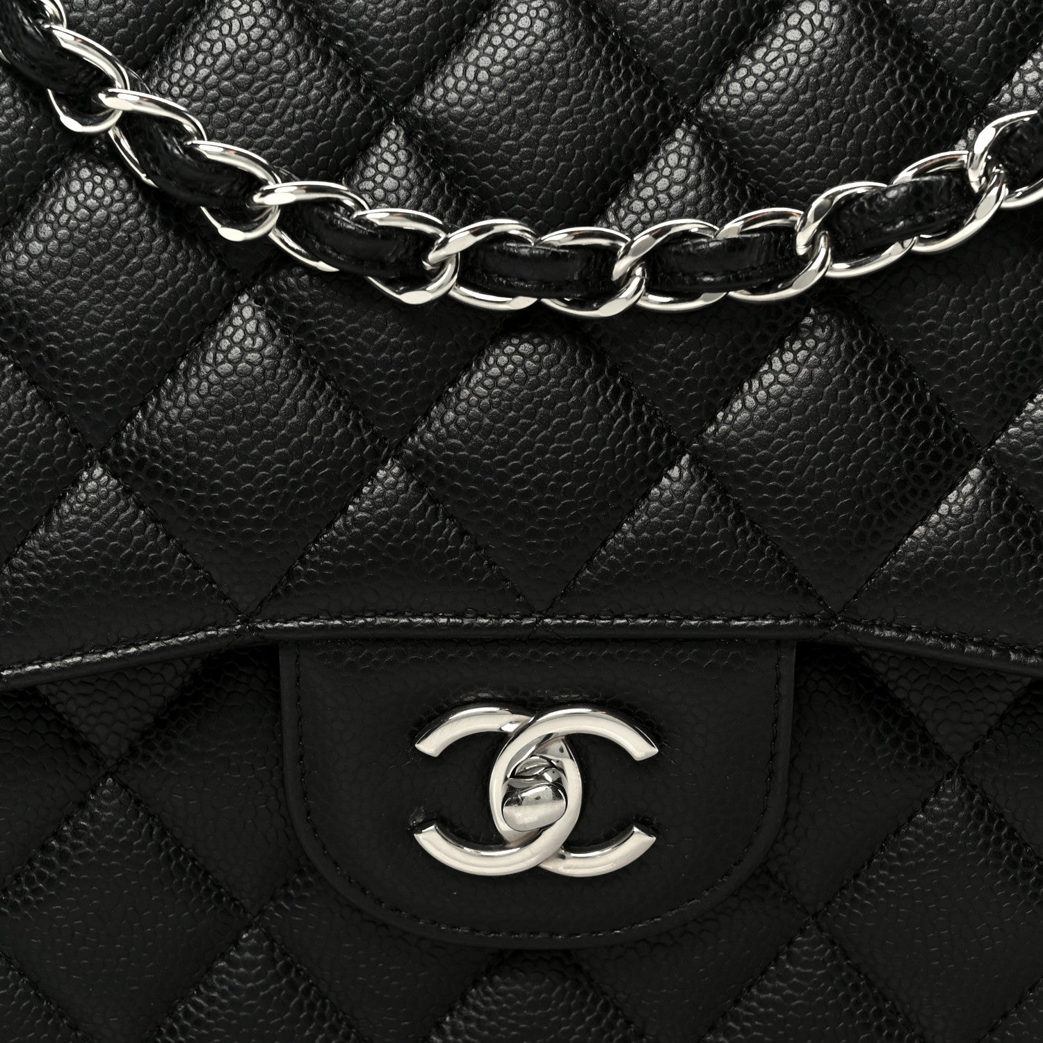 Chanel Caviar Quilted Jumbo Double Flap Black 9 of 12