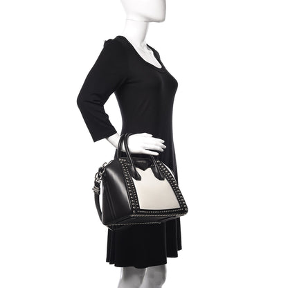 Givenchy Calfskin Small Studded Bi-Color Antigona Black White 2 of 13