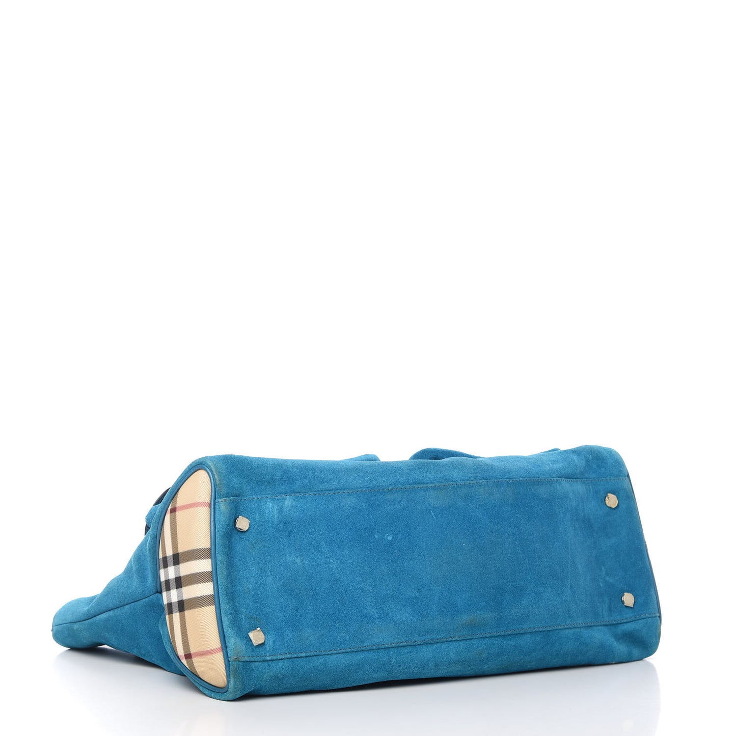 Suede Classic Check Shoulder Bag Blue