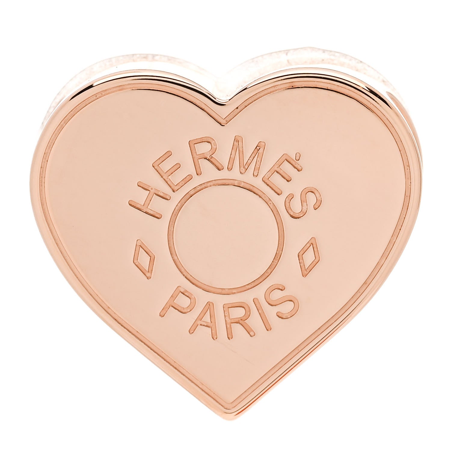 Hermes Rose Gold Plated Brass Mini Coeur Twilly Scarf Ring 1 of 5