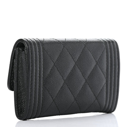 Chanel Caviar Quilted Boy Flap Card Holder Black 2 of 6