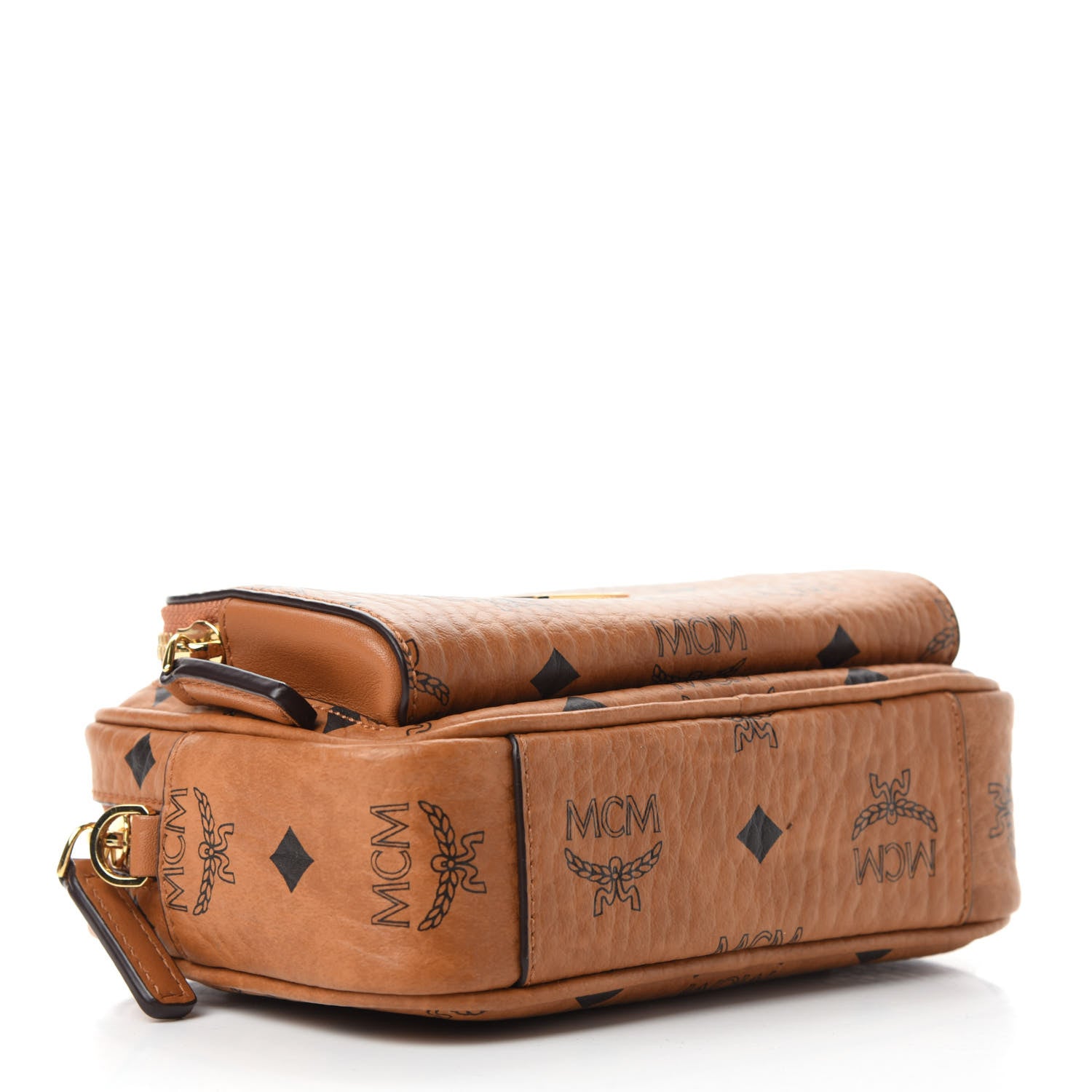 MCM Visetos Klassik Crossbody Bag Cognac 4 of 9