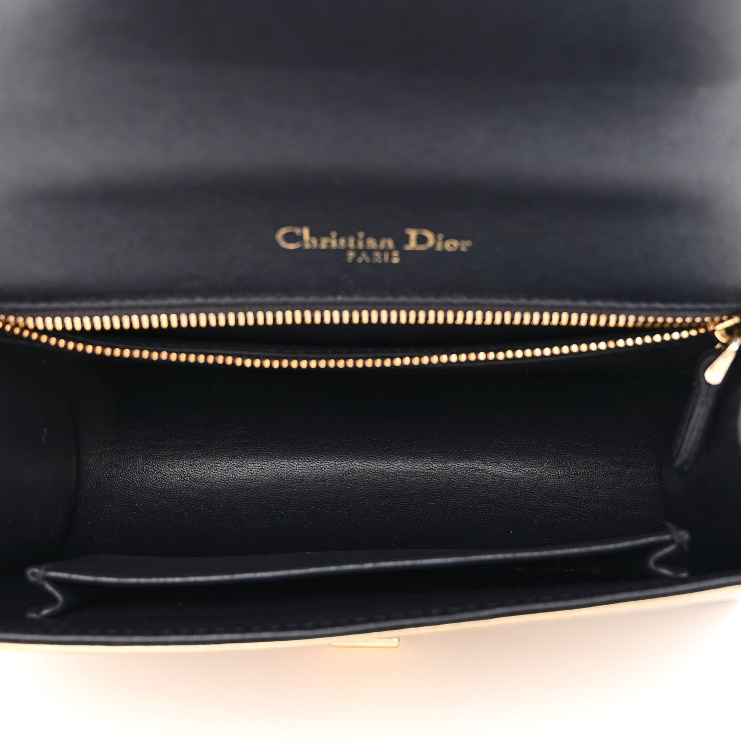 Christian Dior Metallic Patent Micro-Cannage Medium Diorama Flap Bag Gold 5 of 16