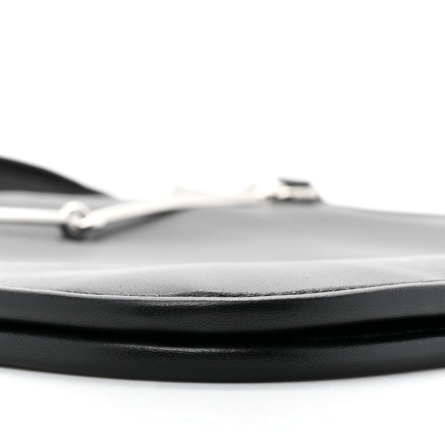Calfskin Horsebit Slim Shoulder Bag Black