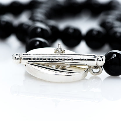 Tiffany Sterling Silver Black Onyx Bead Toggle Necklace 3 of 3