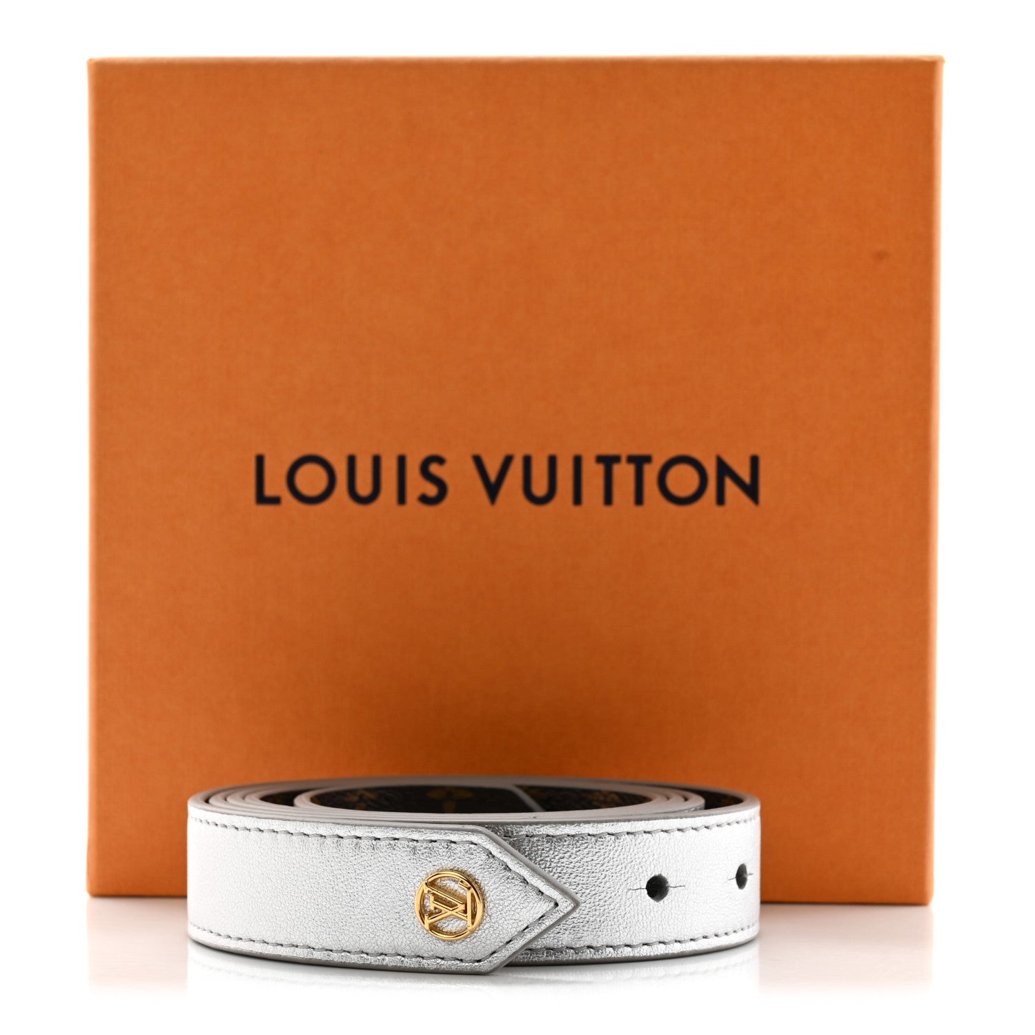 Louis Vuitton Monogram 25mm Tie the Knot LV Belt 90 36 Silver 7 of 7