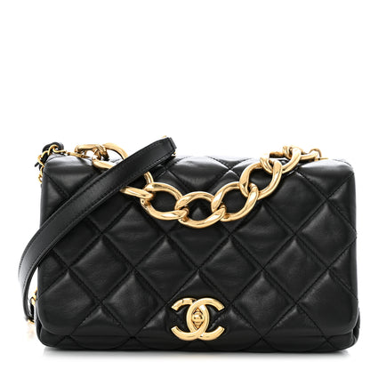 Chanel Lambskin Quilted Medium Color Match Flap Black 1 of 14