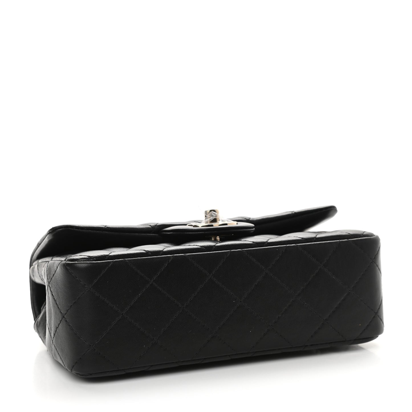 Lambskin Quilted Mini Rectangular Flap Black