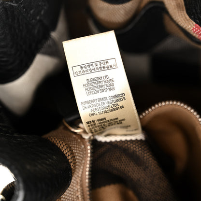 Burberry Grainy Calfskin House Check Small Maidstone Black 7 of 19